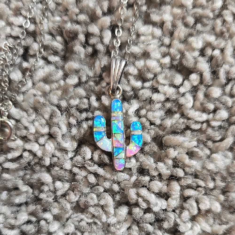 Saguaro Cactus Sterling Silver Necklace
